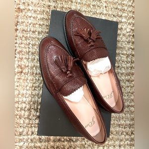 Brand NEW JCrew crackle tassel tab academy loafer